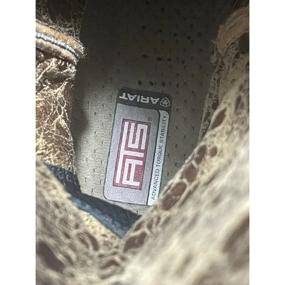 Womens Ariat 10006755 Brown Leather Cowboy Boots 8 B Good Used Condition - Picture 13 of 15